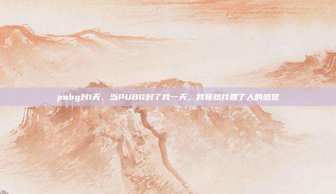 pubg封1天,当PUBG封了我一天,我竟然找回了人的感觉