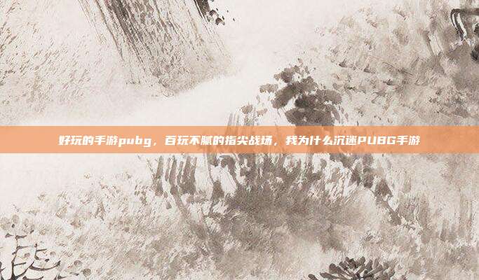 好玩的手游pubg,百玩不腻的指尖战场,我为什么沉迷PUBG手游