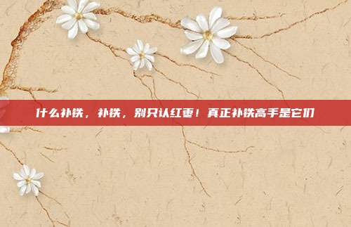 什么补铁,补铁,别只认红枣!真正补铁高手是它们