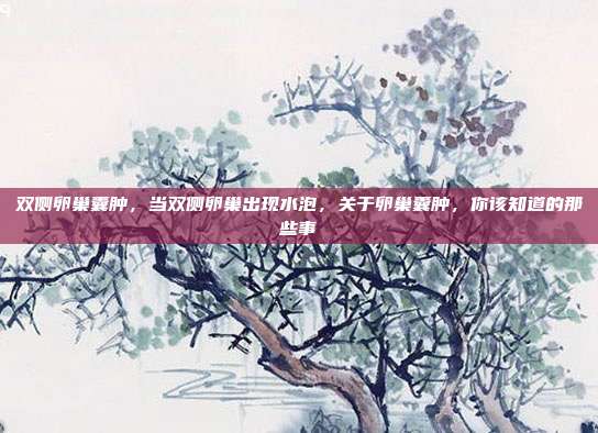 双侧卵巢囊肿,当双侧卵巢出现水泡,关于卵巢囊肿,你该知道的那些事