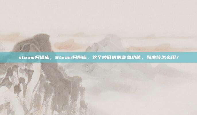 steam扫描库,Steam扫描库,这个被低估的救急功能,到底该怎么用?