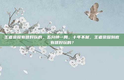 王者荣耀有啥好玩的,五分钟一局,十年不腻,王者荣耀到底有啥好玩的?