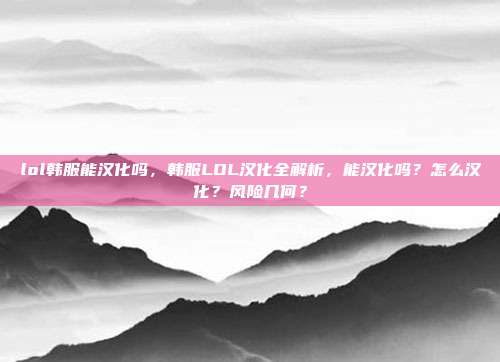 lol韩服能汉化吗,韩服LOL汉化全解析,能汉化吗?怎么汉化?风险几何?