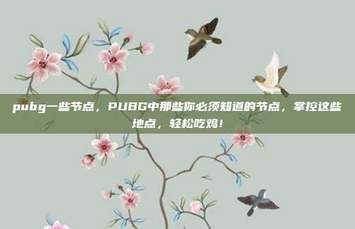 pubg一些节点,PUBG中那些你必须知道的节点,掌控这些地点,轻松吃鸡!