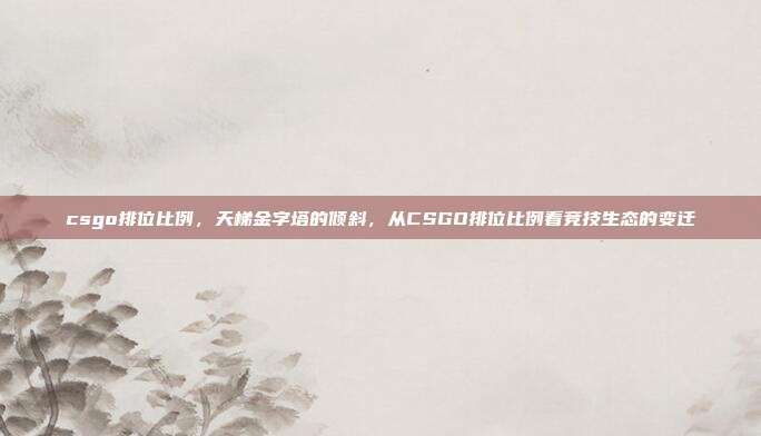 csgo排位比例,天梯金字塔的倾斜,从CSGO排位比例看竞技生态的变迁