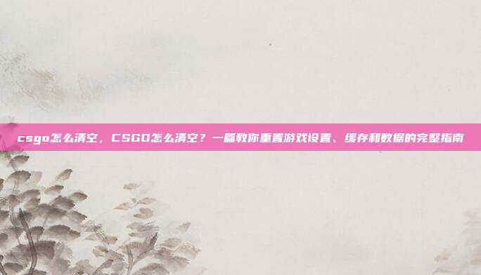 csgo怎么清空,CSGO怎么清空?一篇教你重置游戏设置、缓存和数据的完整指南