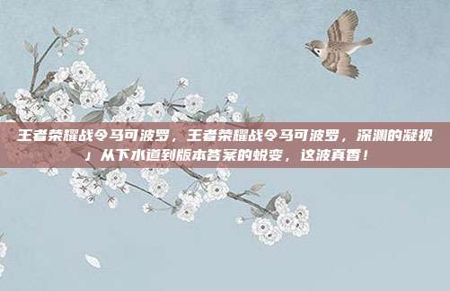 王者荣耀战令马可波罗,王者荣耀战令马可波罗,深渊的凝视」从下水道到版本答案的蜕变,这波真香!