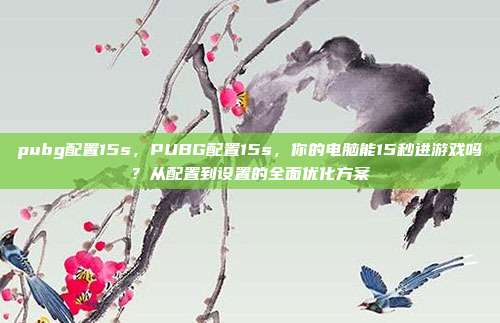 pubg配置15s,PUBG配置15s,你的电脑能15秒进游戏吗?从配置到设置的全面优化方案