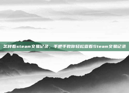 怎样看steam交易记录,手把手教你轻松查看Steam交易记录
