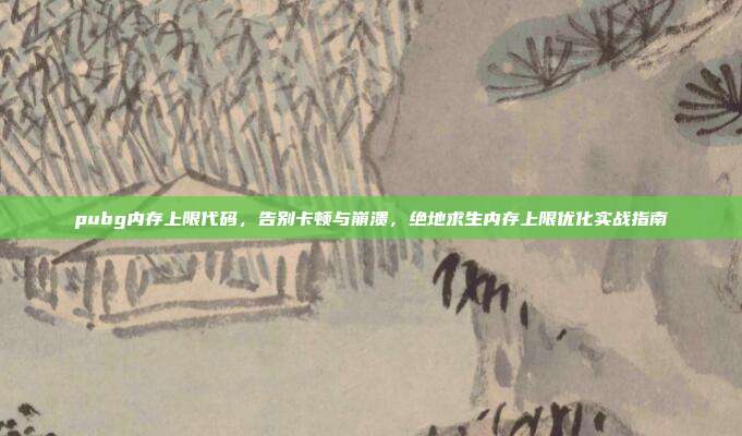 pubg内存上限代码,告别卡顿与崩溃,绝地求生内存上限优化实战指南