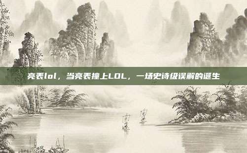 亮表lol,当亮表撞上LOL,一场史诗级误解的诞生