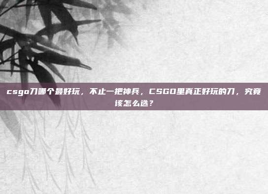csgo刀哪个最好玩,不止一把神兵,CSGO里真正好玩的刀,究竟该怎么选?