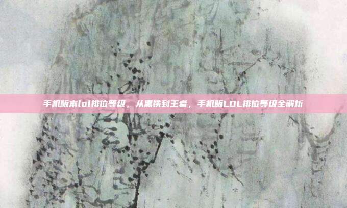 手机版本lol排位等级,从黑铁到王者,手机版LOL排位等级全解析