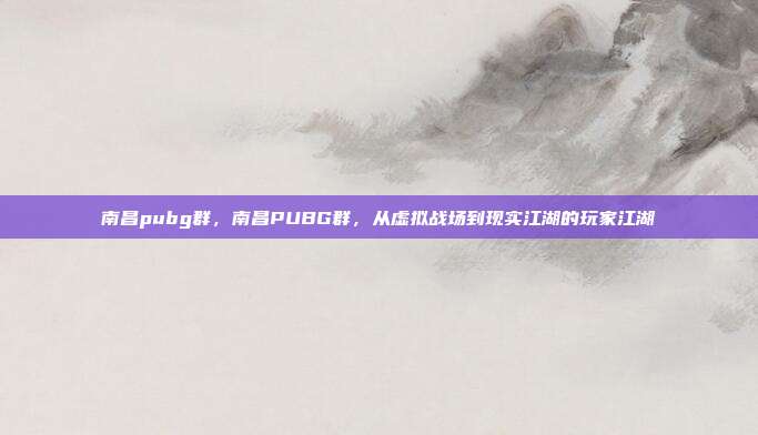 南昌pubg群,南昌PUBG群,从虚拟战场到现实江湖的玩家江湖