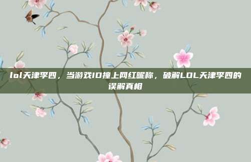 lol天津李四,当游戏ID撞上网红昵称,破解LOL天津李四的误解真相