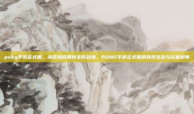 pubg手游正式服,从百炼成钢到全民战场,PUBG手游正式服的竞技生态与玩家叙事
