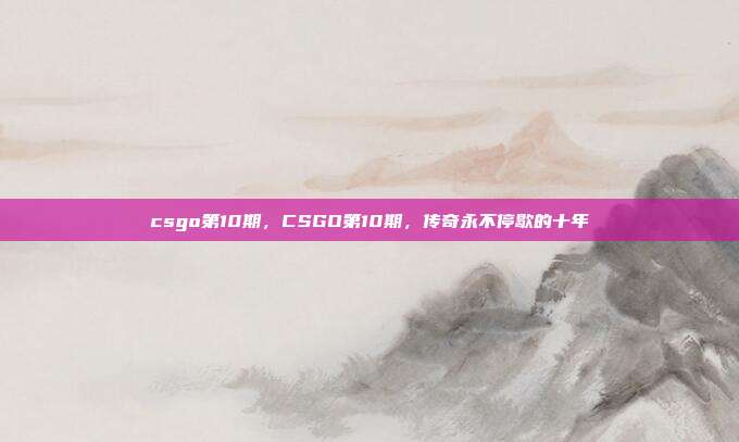 csgo第10期,CSGO第10期,传奇永不停歇的十年
