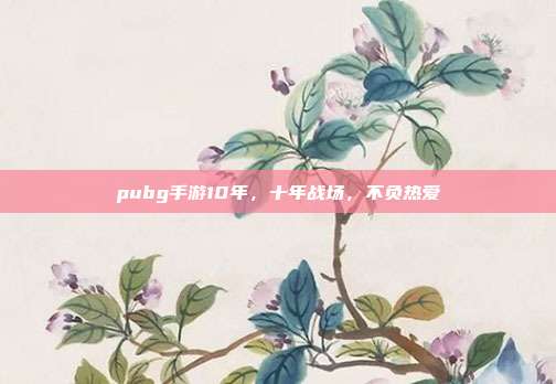 pubg手游10年,十年战场,不负热爱