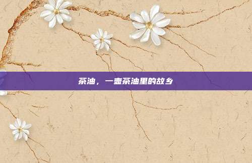 茶油,一壶茶油里的故乡