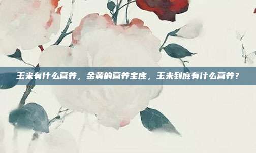 玉米有什么营养,金黄的营养宝库,玉米到底有什么营养?