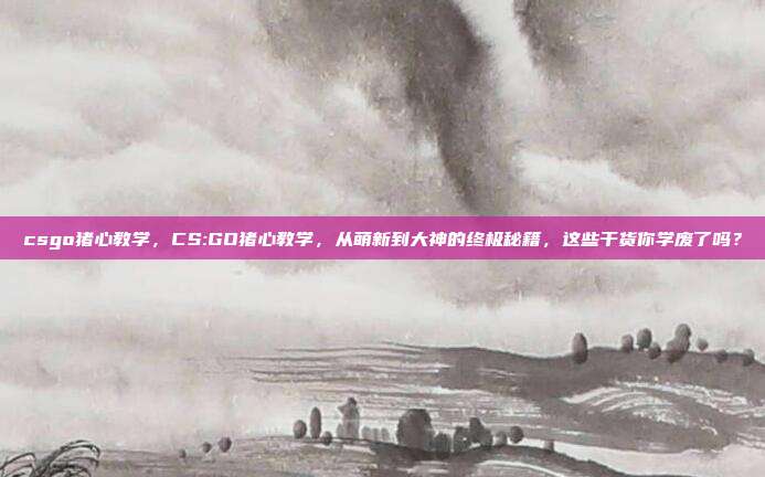 csgo猪心教学,CS:GO猪心教学,从萌新到大神的终极秘籍,这些干货你学废了吗?