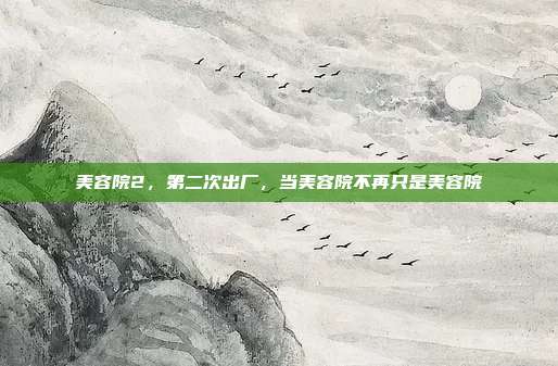 美容院2,第二次出厂,当美容院不再只是美容院
