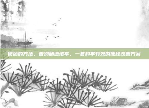 便秘的方法,告别肠道堵车,一套科学有效的便秘改善方案