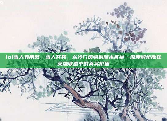lol雪人有用吗,雪人努努,从冷门废物到版本答案—深度解析他在英雄联盟中的真实价值