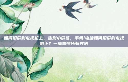 如何投屏到电视机上,告别小屏幕,手机/电脑如何投屏到电视机上?一篇看懂所有方法