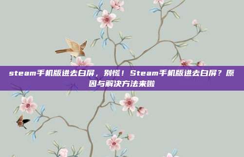 steam手机版进去白屏,别慌!Steam手机版进去白屏?原因与解决方法来啦