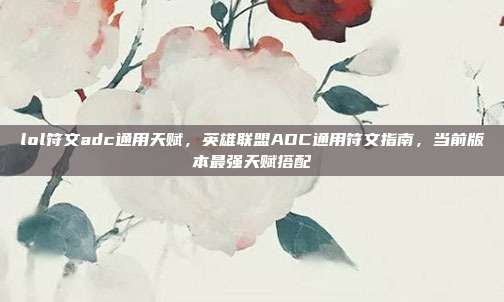 lol符文adc通用天赋,英雄联盟ADC通用符文指南,当前版本最强天赋搭配
