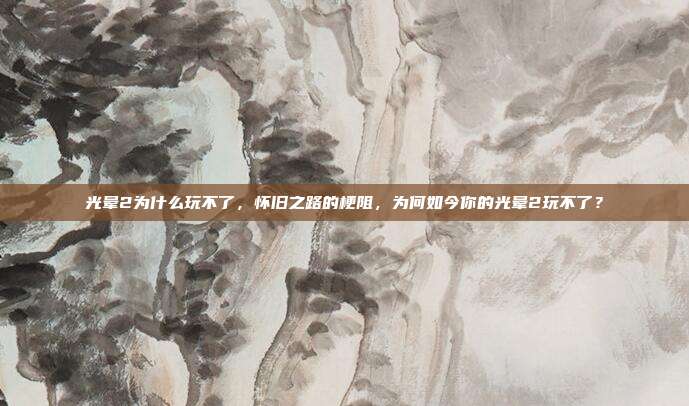 光晕2为什么玩不了,怀旧之路的梗阻,为何如今你的光晕2玩不了?