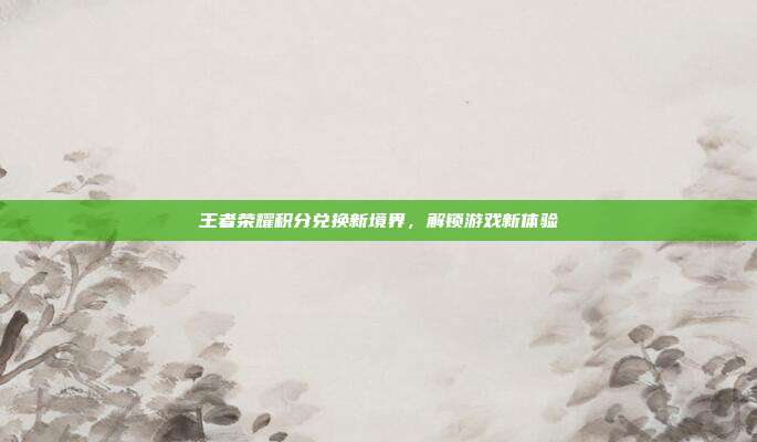 王者荣耀积分兑换新境界,解锁游戏新体验