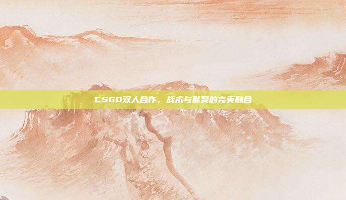 CSGO双人合作,战术与默契的完美融合