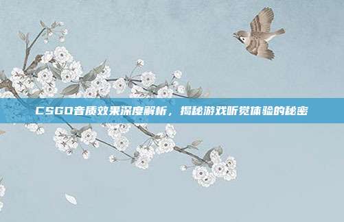CSGO音质效果深度解析,揭秘游戏听觉体验的秘密