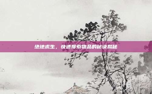 绝地求生,快速搜索物品的秘诀揭秘
