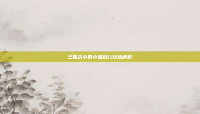 三国杀中的小圆纸片玩法解析