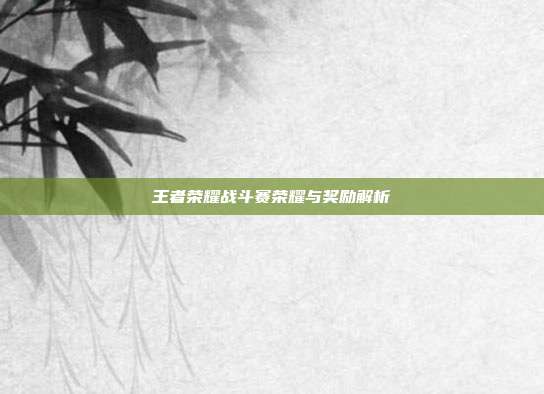 王者荣耀战斗赛荣耀与奖励解析