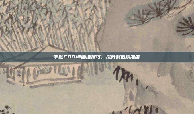 掌握COD16瞄准技巧,提升射击精准度