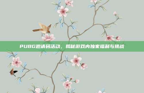 PUBG邀请码活动,揭秘游戏内独家福利与挑战