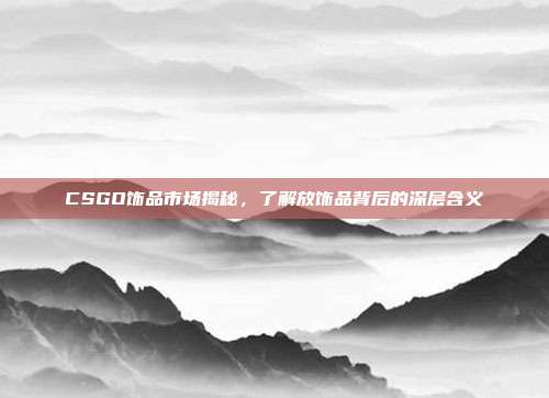 CSGO饰品市场揭秘,了解放饰品背后的深层含义