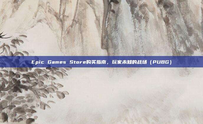 Epic Games Store购买指南,玩家未知的战场(PUBG)
