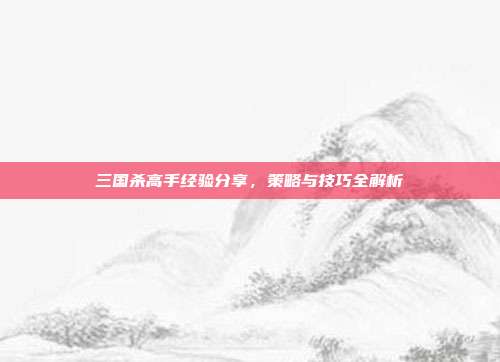 三国杀高手经验分享,策略与技巧全解析