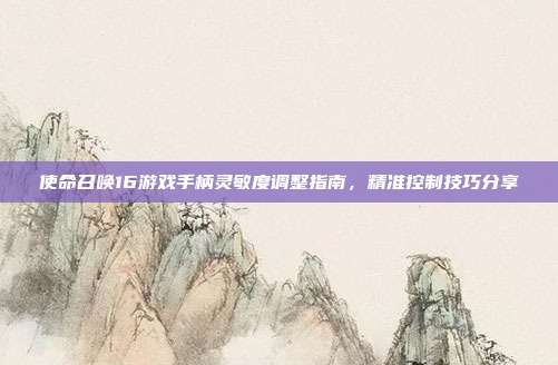 使命召唤16游戏手柄灵敏度调整指南,精准控制技巧分享