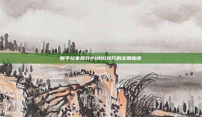 新手玩家提升PUBG技巧的实用指南