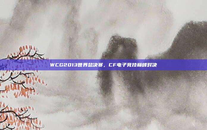 WCG2013世界总决赛,CF电子竞技巅峰对决