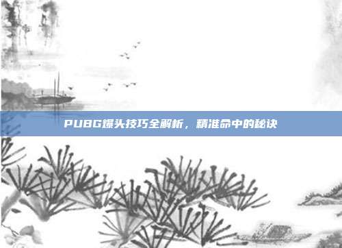 PUBG爆头技巧全解析,精准命中的秘诀