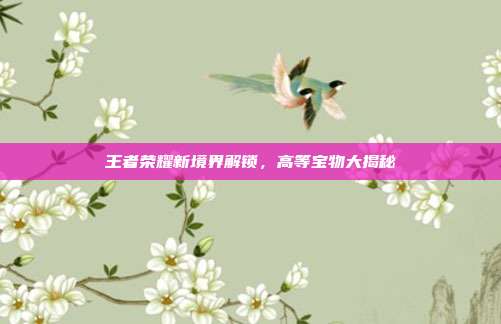 王者荣耀新境界解锁,高等宝物大揭秘