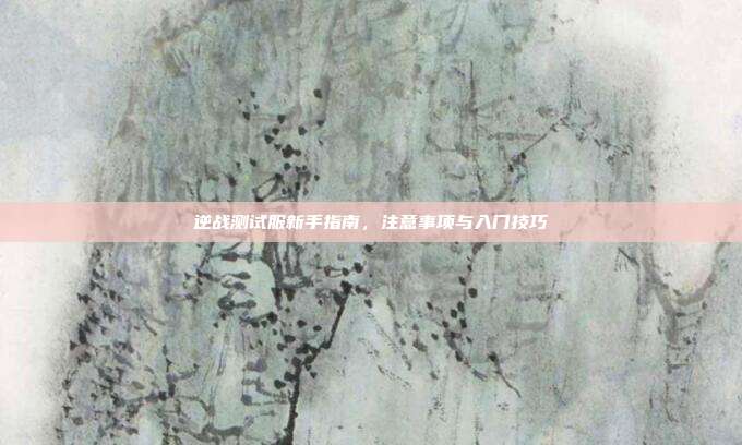 逆战测试服新手指南,注意事项与入门技巧