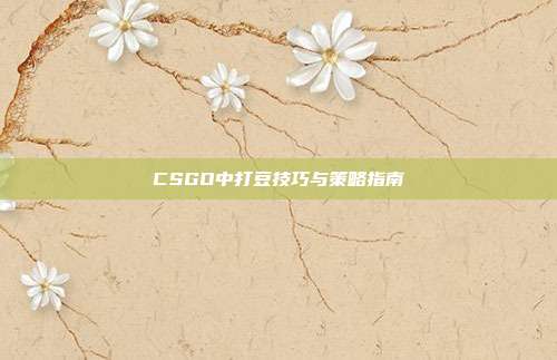 CSGO中打豆技巧与策略指南